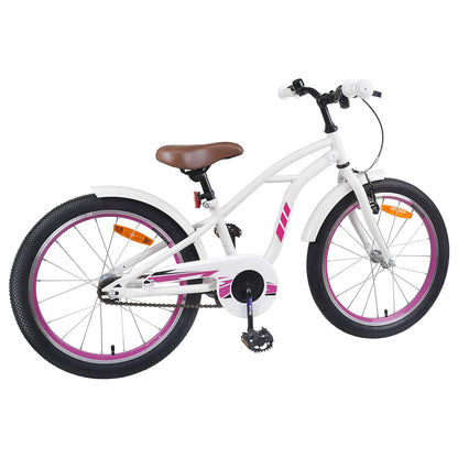 vidaXL Kids Bike 18 Inches for 5-7 Years Old White