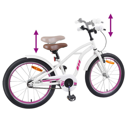 vidaXL Kids Bike 18 Inches for 5-7 Years Old White