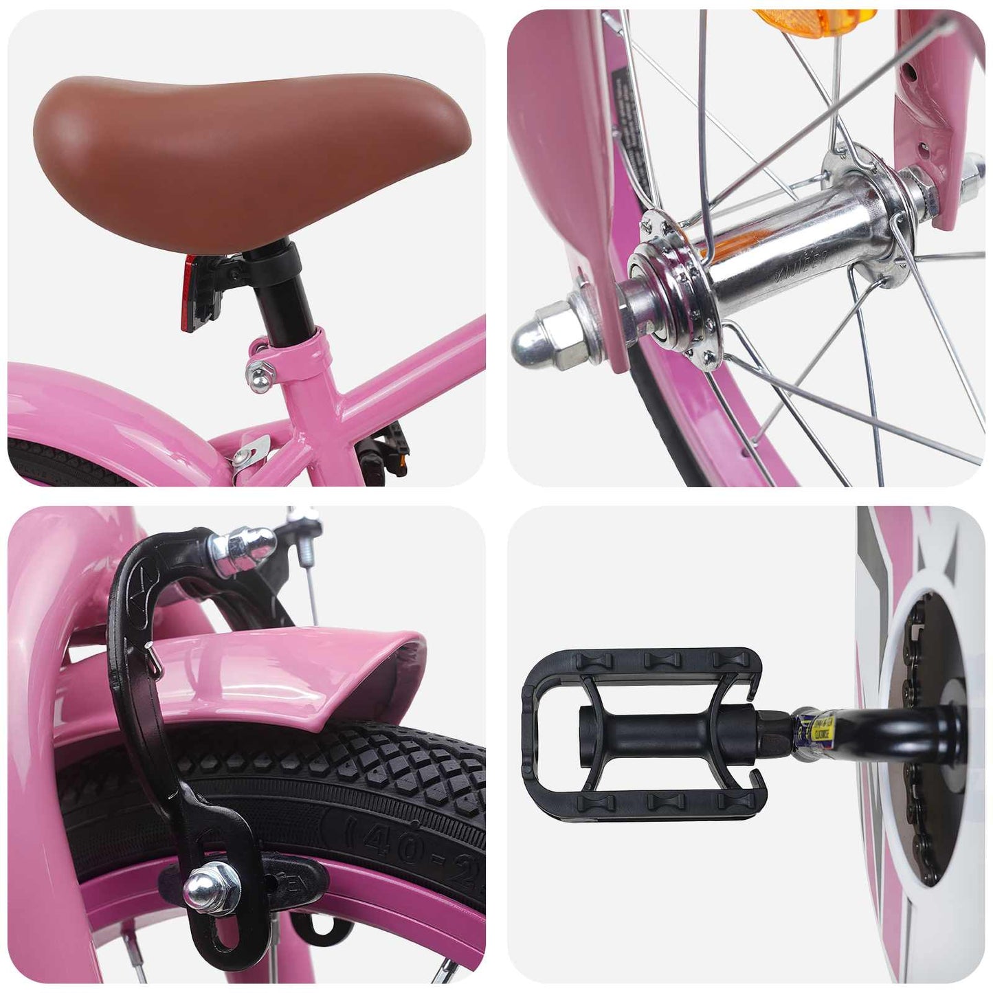 vidaXL Kids Bike 16 Inches for 4-6 Years Old Light Pink