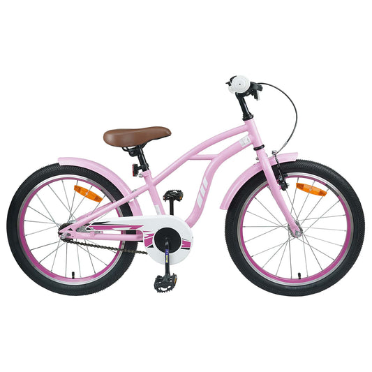 vidaXL Kids Bike 18 Inches for 5-7 Years Old Light Pink