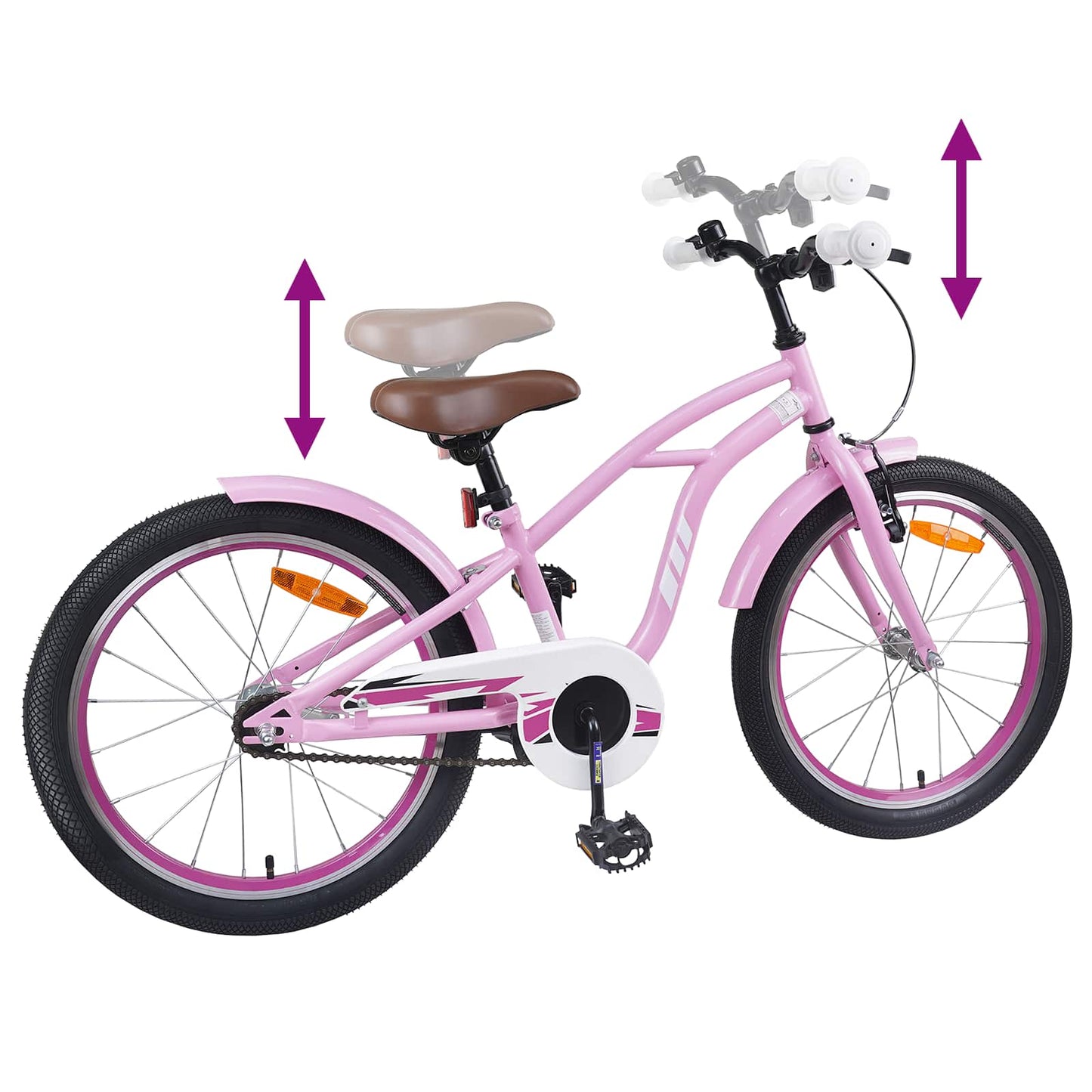 vidaXL Kids Bike 20 Inches for 6-11 Years Old Light Pink