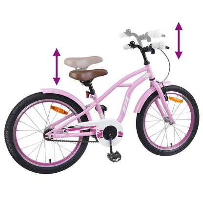 vidaXL Kids Bike 20 Inches for 6-11 Years Old Light Pink