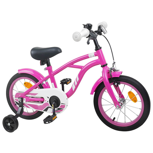 vidaXL Kids Bike 14 Inches for 3-5 Years Old Dark Pink