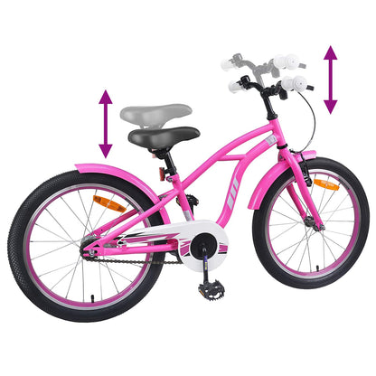 vidaXL Kids Bike 18 Inches for 5-7 Years Old Dark Pink