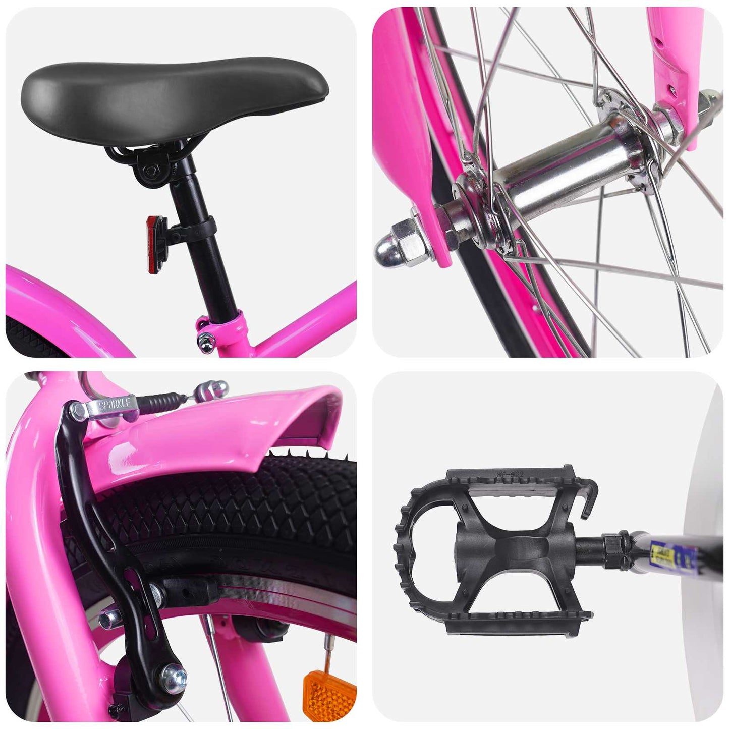 vidaXL Kids Bike 20 Inches for 6-11 Years Old Dark Pink