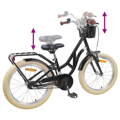 vidaXL Kids Bike 24'' for 8-12 Years Old Black