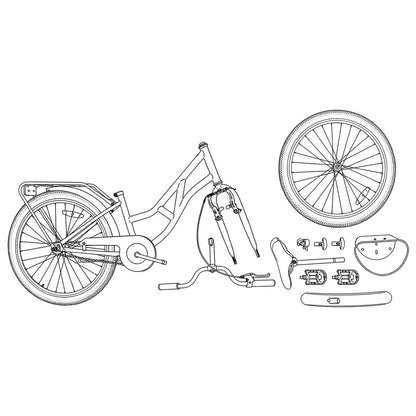 vidaXL Kids Bike 24'' for 8-12 Years Old Black