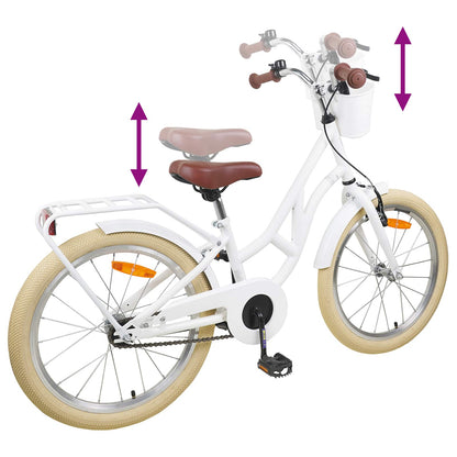 vidaXL Kids Bike 24'' for 8-12 Years Old White