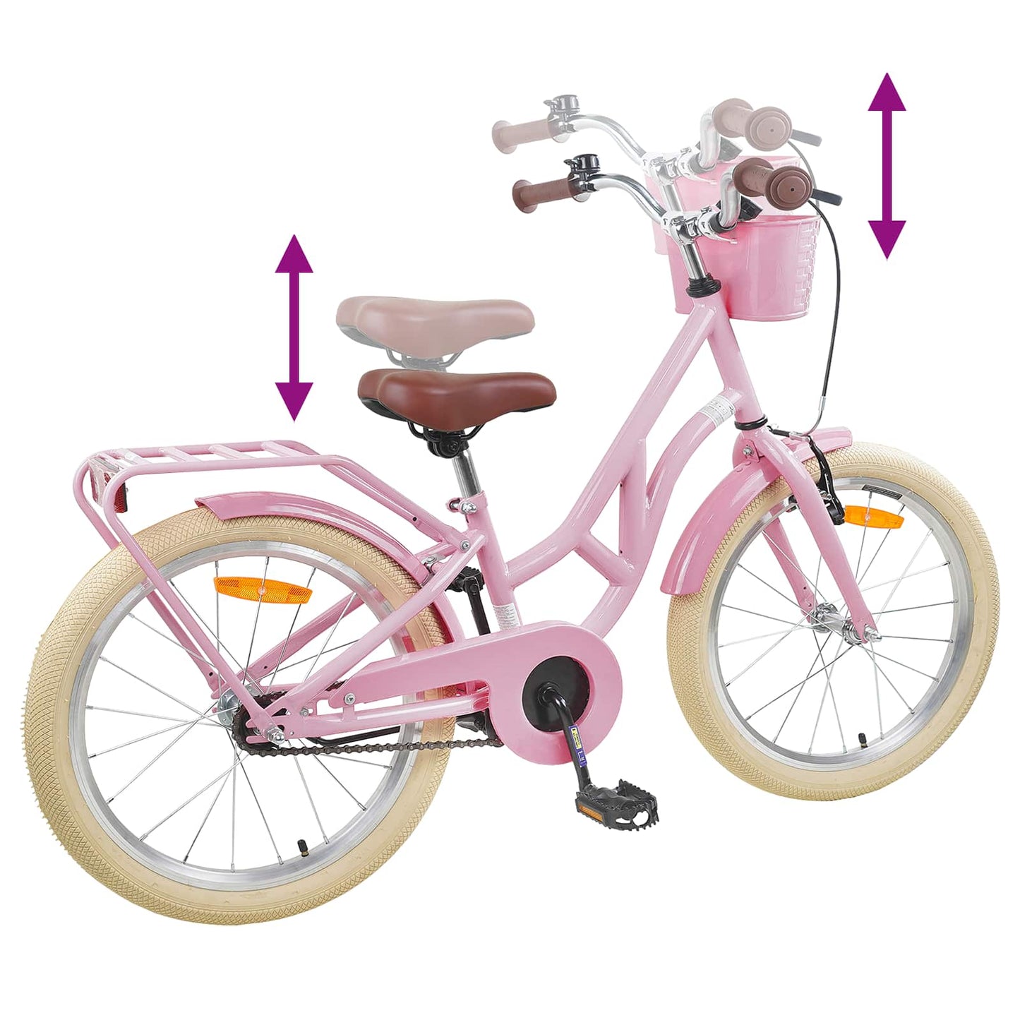 vidaXL Kids Bike 24'' for 8-12 Years Old Light Pink