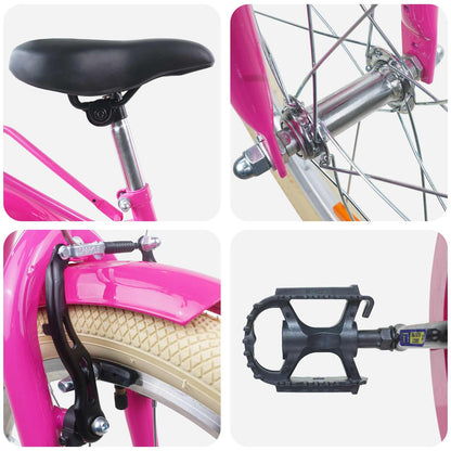 vidaXL Kids Bike 24'' for 8-12 Years Old Dark Pink