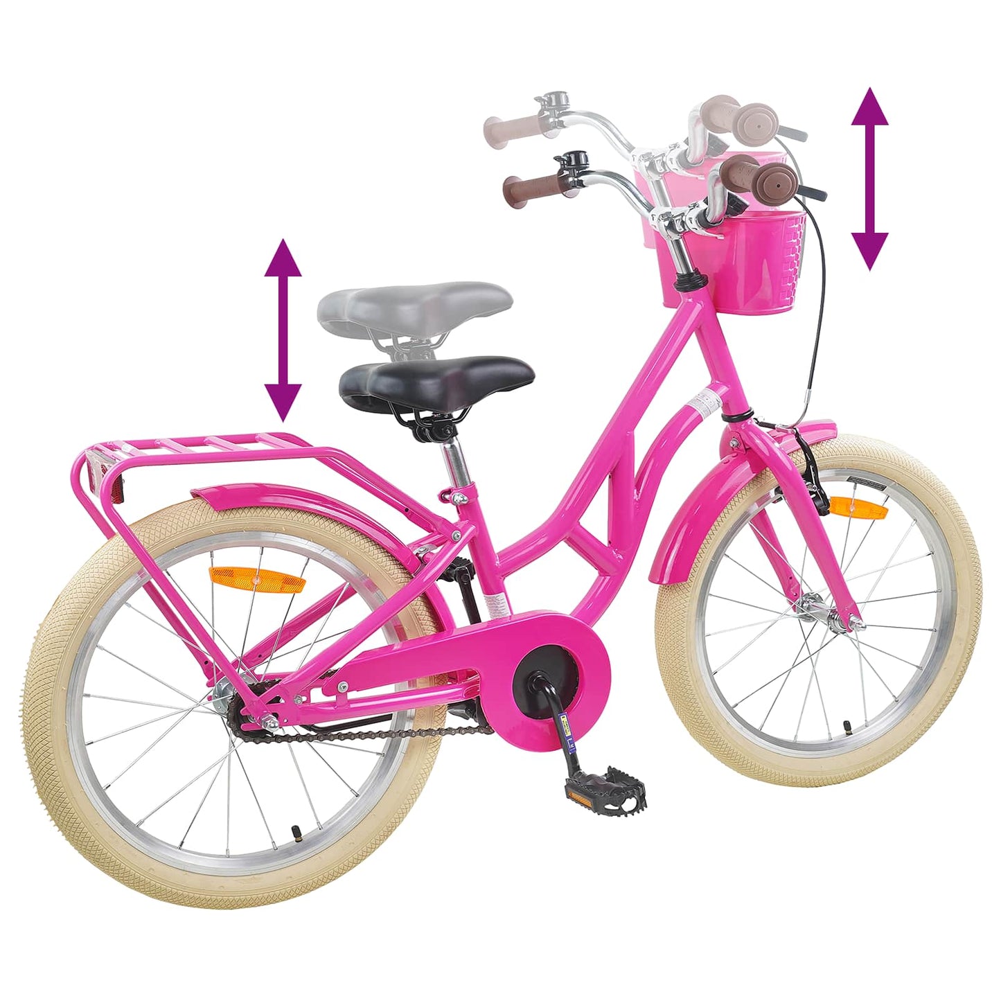 vidaXL Kids Bike 24'' for 8-12 Years Old Dark Pink