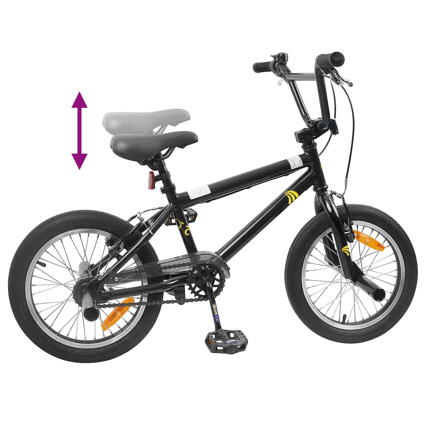 vidaXL BMX Bike 20 Inches for over 9 Years Old Black