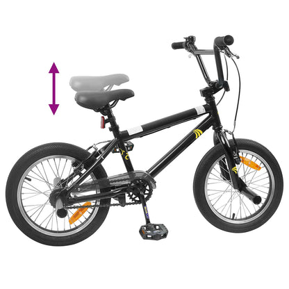 vidaXL BMX Bike 20 Inches for over 9 Years Old Black