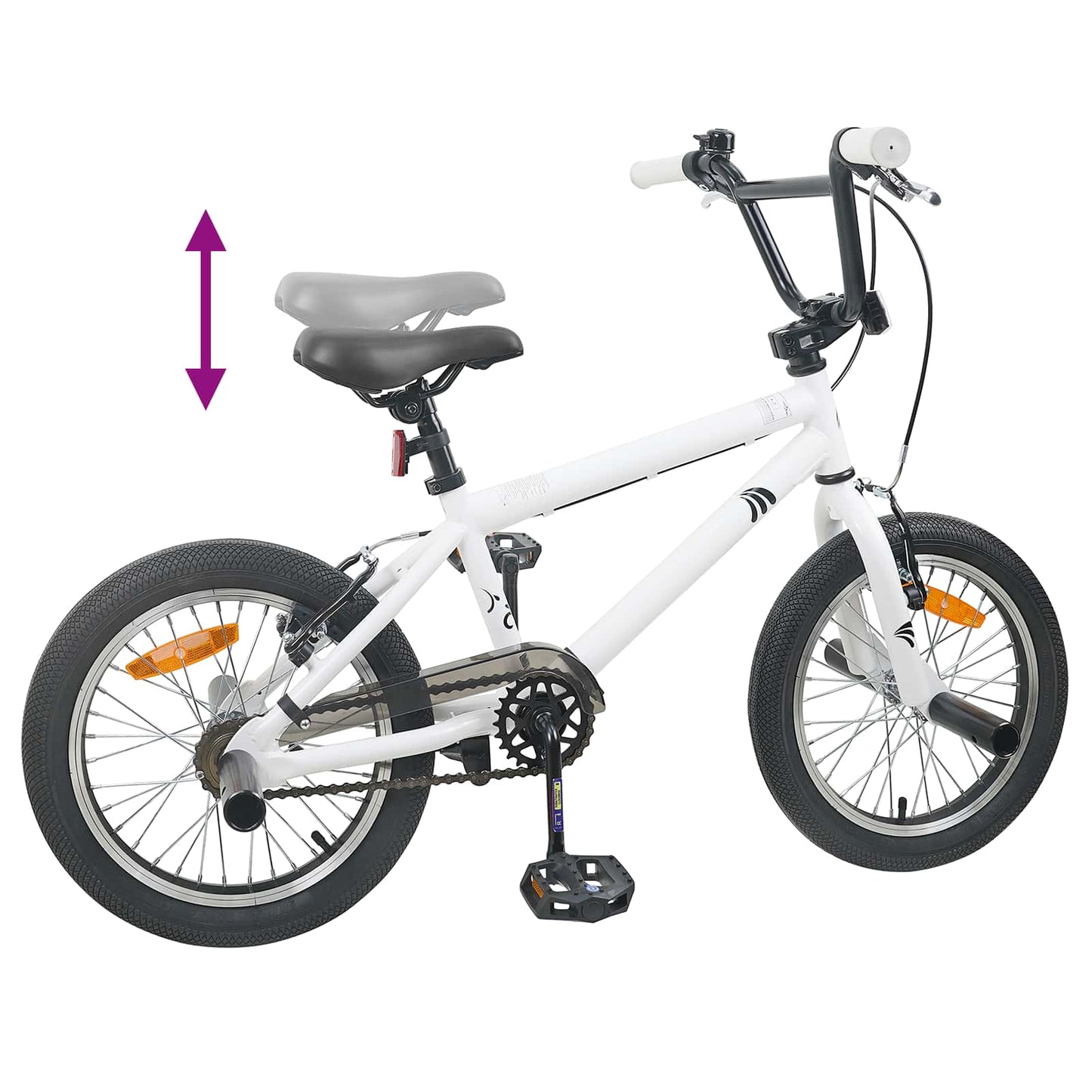 vidaXL BMX Bike 20 Inches for over 9 Years Old White