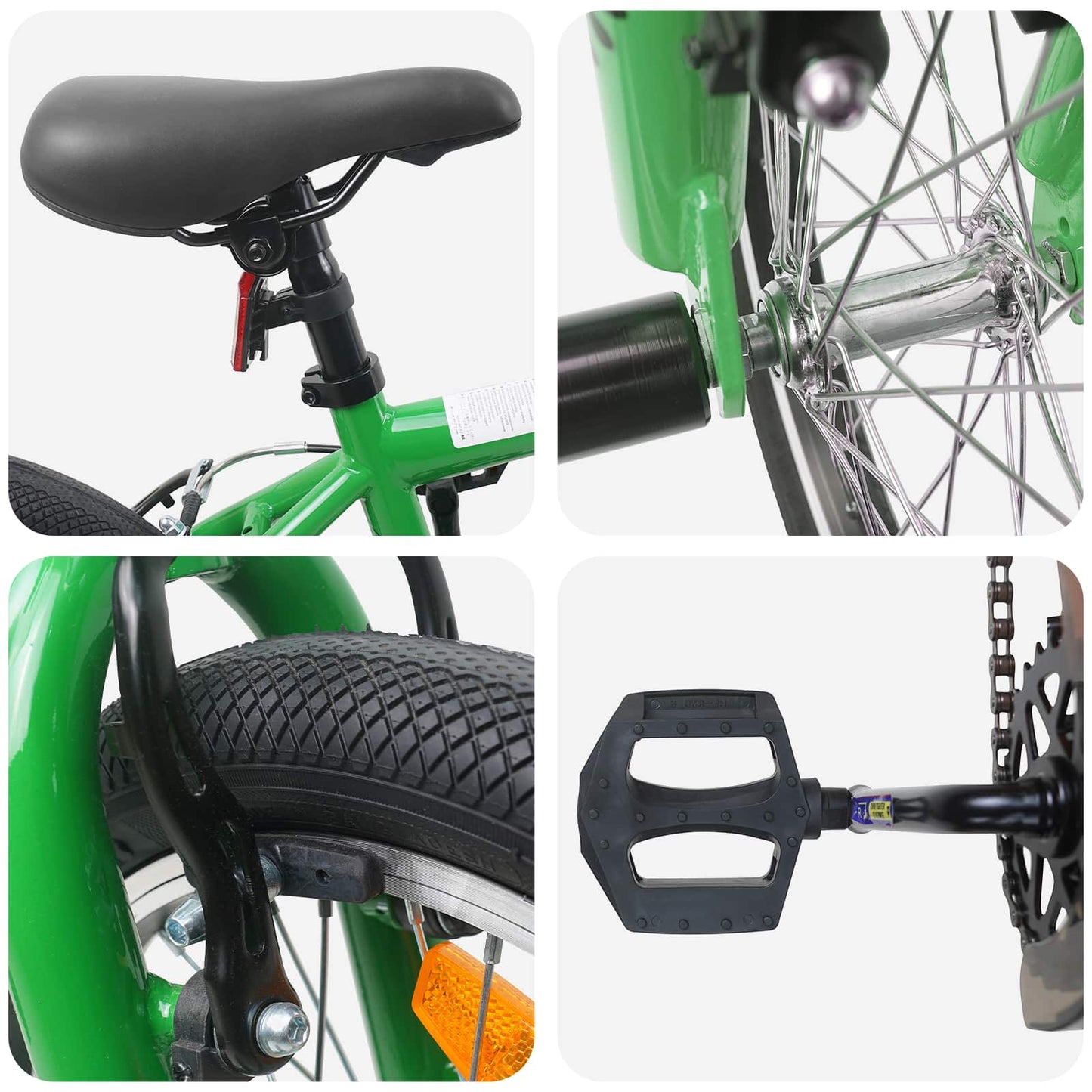 vidaXL BMX Bike 20 Inches for over 9 Years Old Green