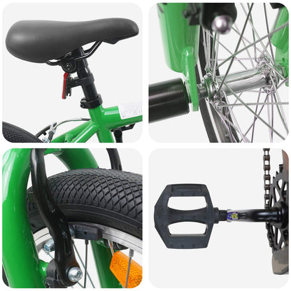 vidaXL BMX Bike 20 Inches for over 9 Years Old Green