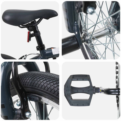 vidaXL BMX Bike 16 Inches for 5-8 Years Old Dark Grey