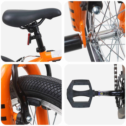 vidaXL BMX Bike 16 Inches for 5-8 Years Old Orange
