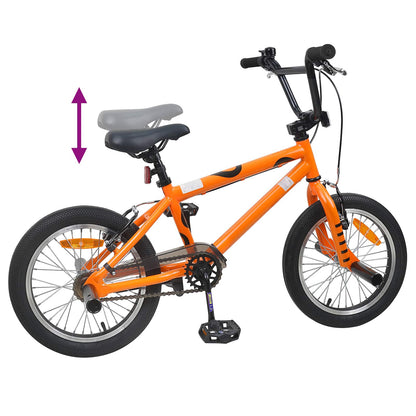 vidaXL BMX Bike 16 Inches for 5-8 Years Old Orange