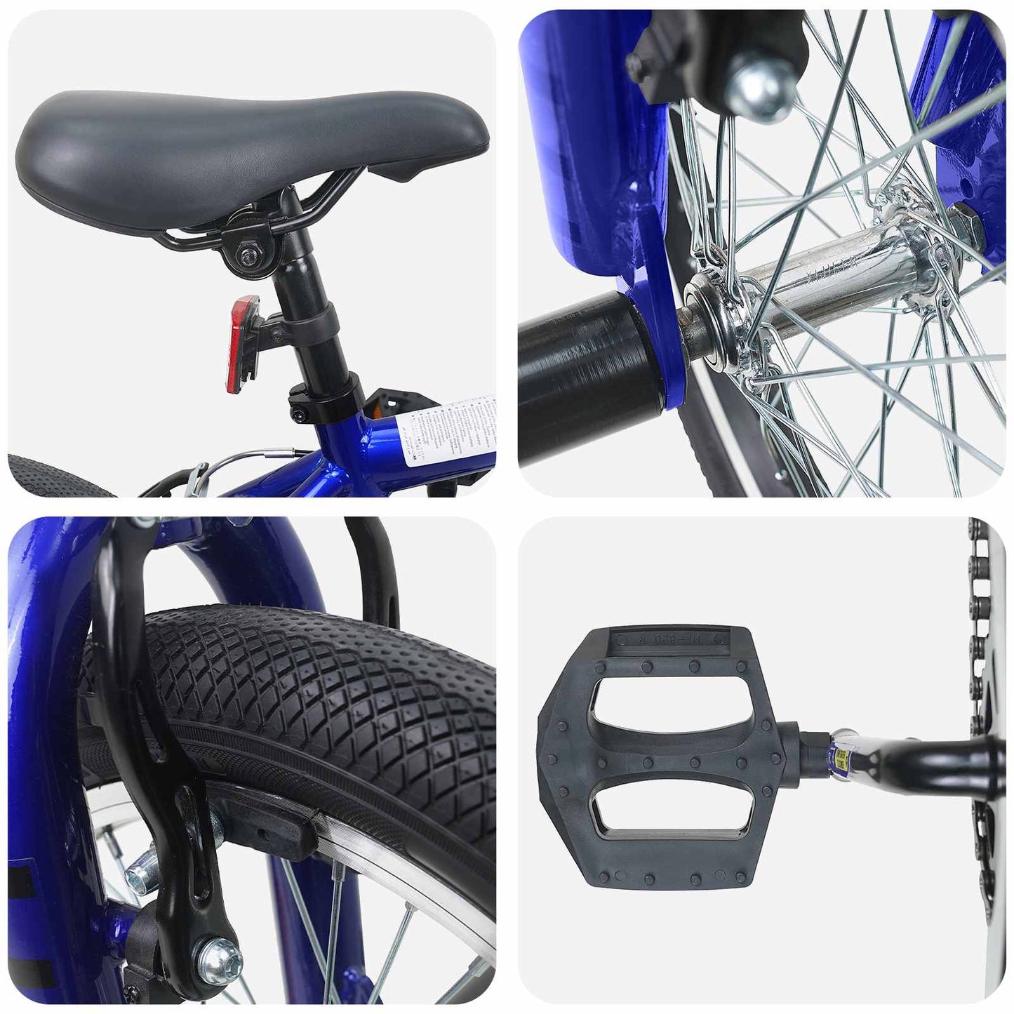 vidaXL BMX Bike 16 Inches for 5-8 Years Old Dark Blue