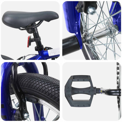 vidaXL BMX Bike 16 Inches for 5-8 Years Old Dark Blue