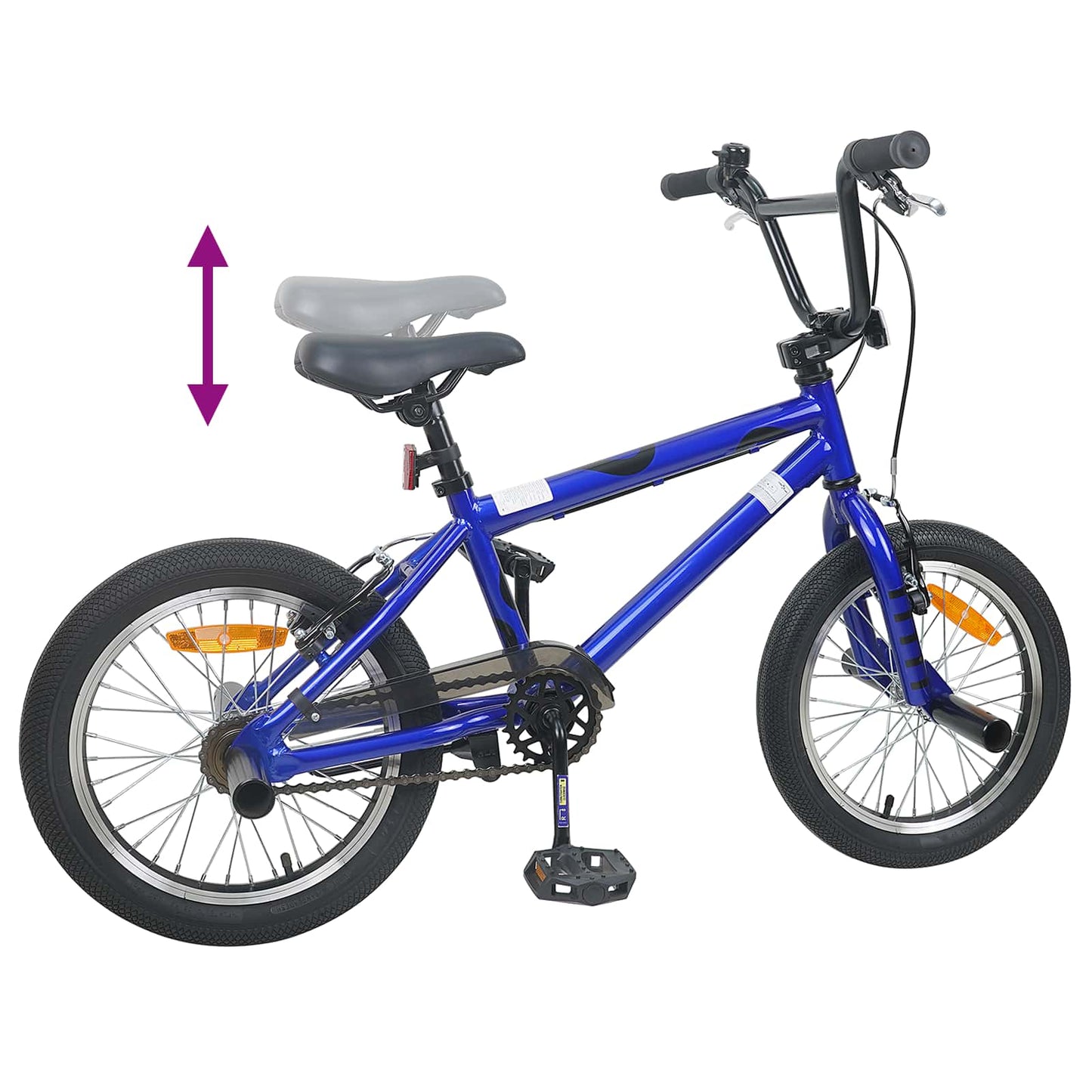 vidaXL BMX Bike 16 Inches for 5-8 Years Old Dark Blue