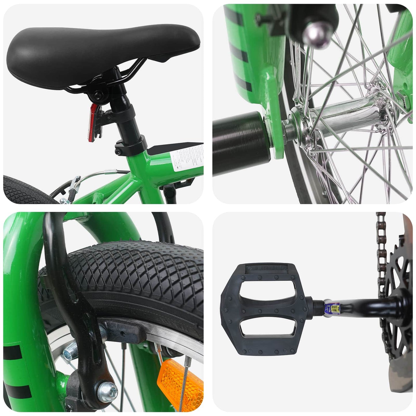 vidaXL BMX Bike 16 Inches for 5-8 Years Old Green