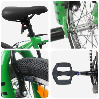 vidaXL BMX Bike 16 Inches for 5-8 Years Old Green