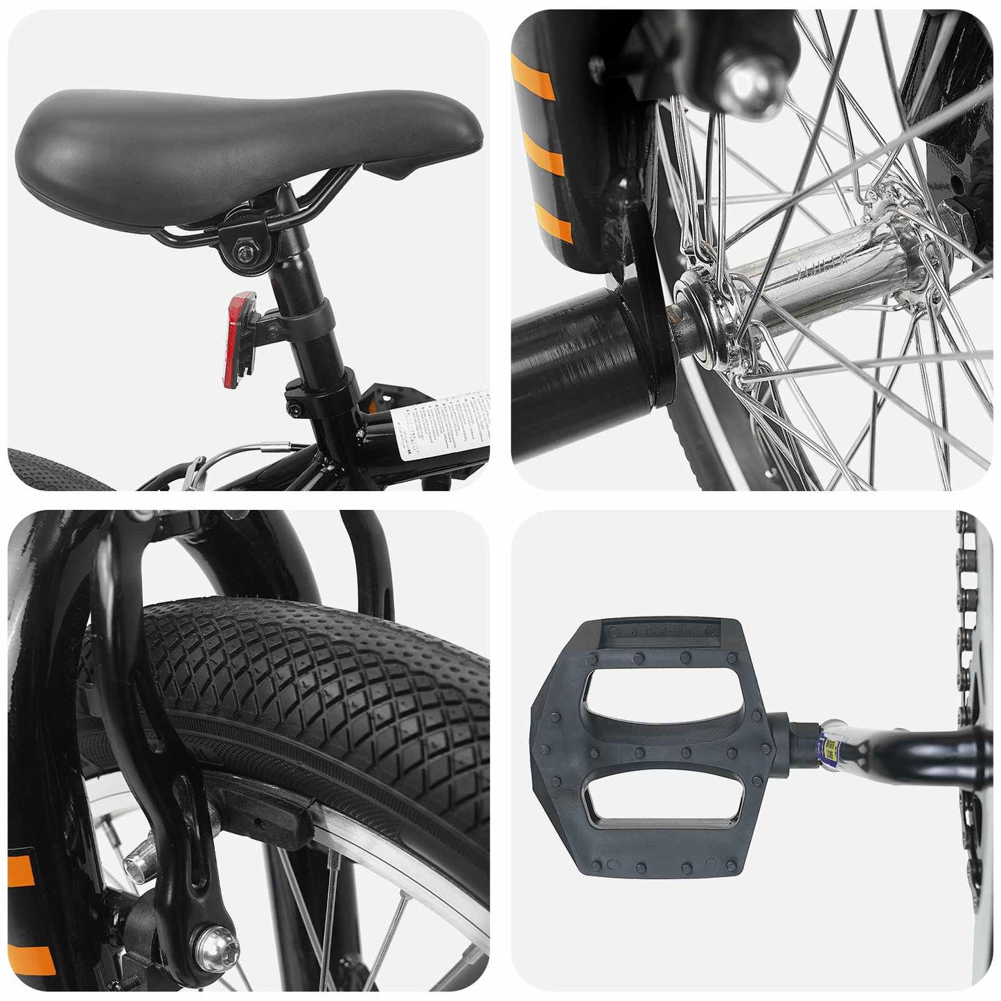 vidaXL BMX Bike 16 Inches for 5-8 Years Old Black