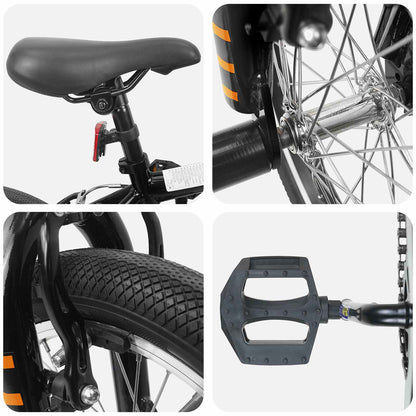 vidaXL BMX Bike 16 Inches for 5-8 Years Old Black