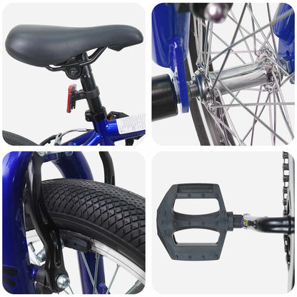vidaXL BMX Bike 16 Inches for 5-8 Years Old Dark Blue