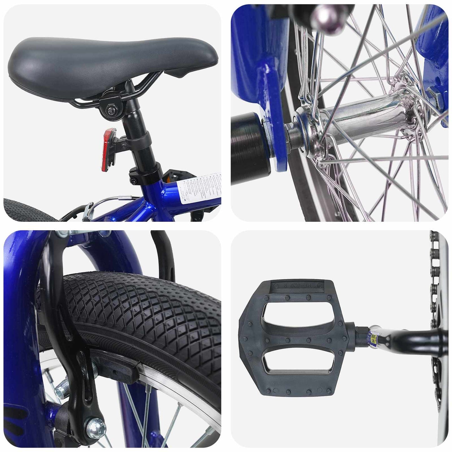 vidaXL BMX Bike 18 Inches for 7-10 Years Old Dark Blue