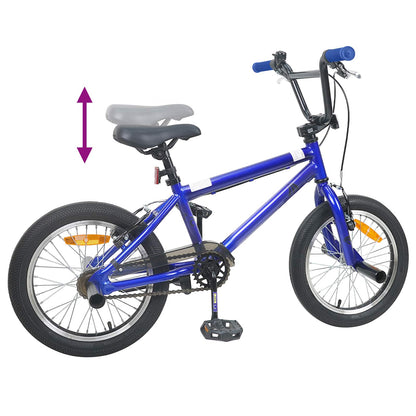 vidaXL BMX Bike 18 Inches for 7-10 Years Old Dark Blue