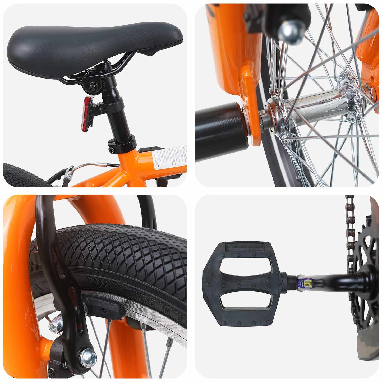 vidaXL BMX Bike 16 Inches for 5-8 Years Old Orange