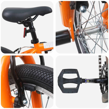 vidaXL BMX Bike 16 Inches for 5-8 Years Old Orange