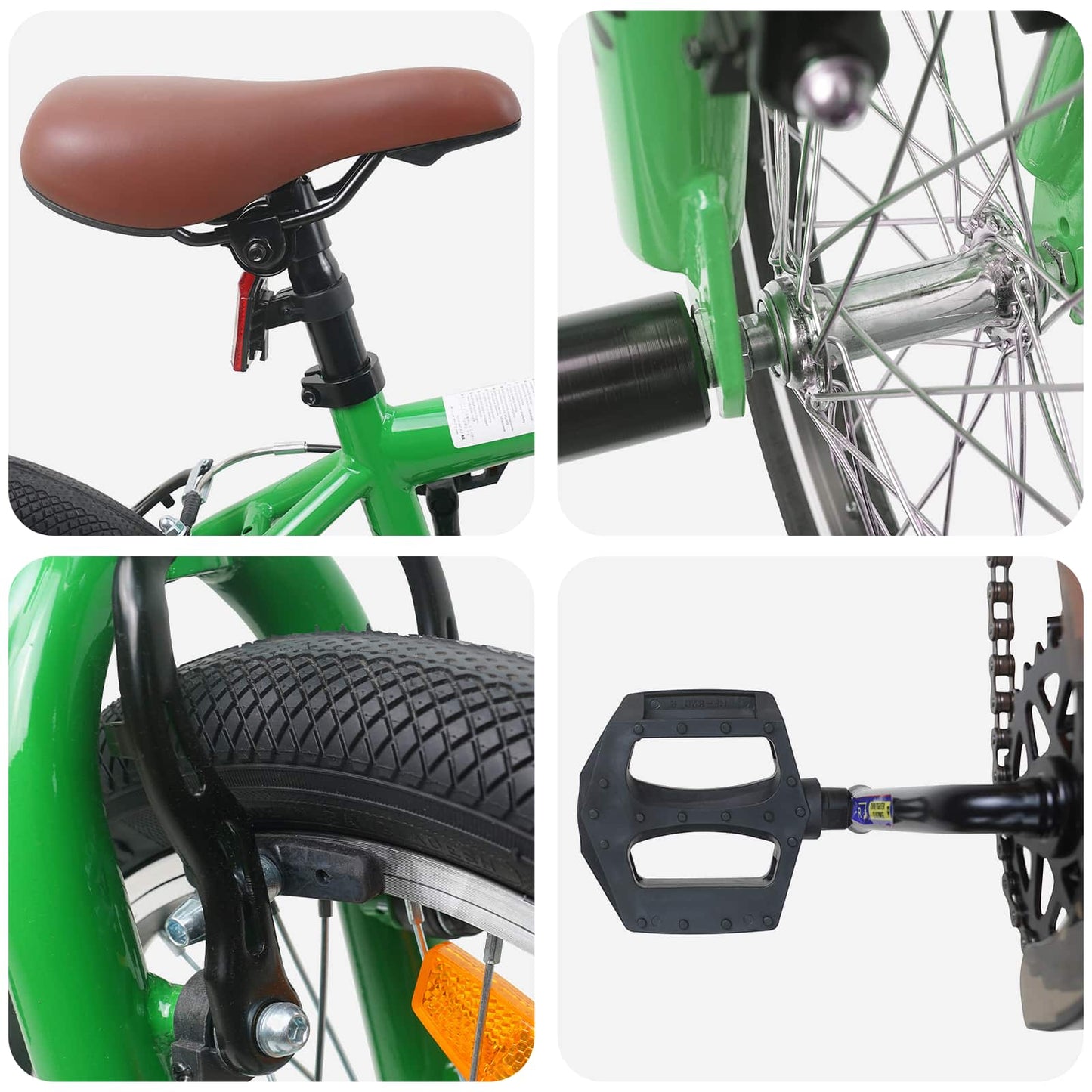vidaXL BMX Bike 16 Inches for 5-8 Years Old Green