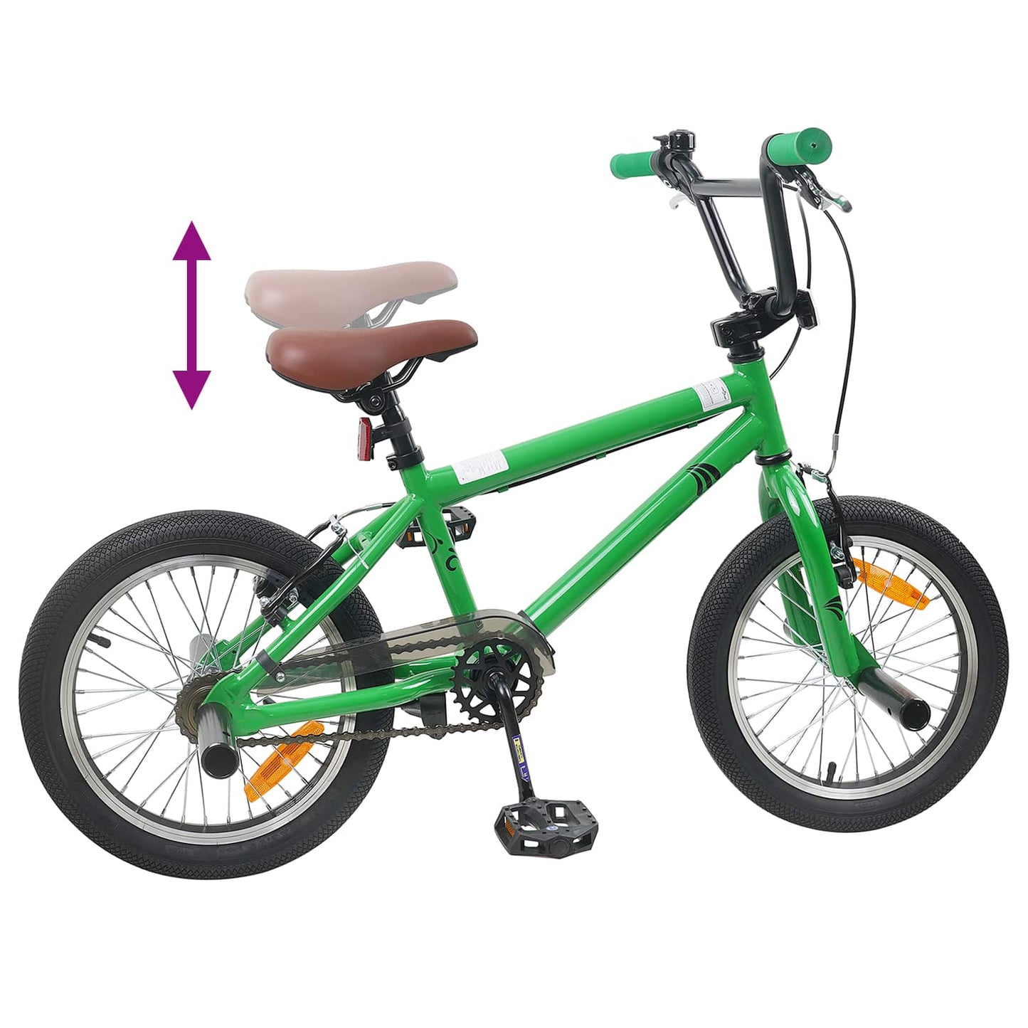 vidaXL BMX Bike 16 Inches for 5-8 Years Old Green