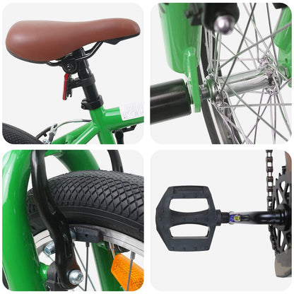 vidaXL BMX Bike 18 Inches for 7-10 Years Old Green