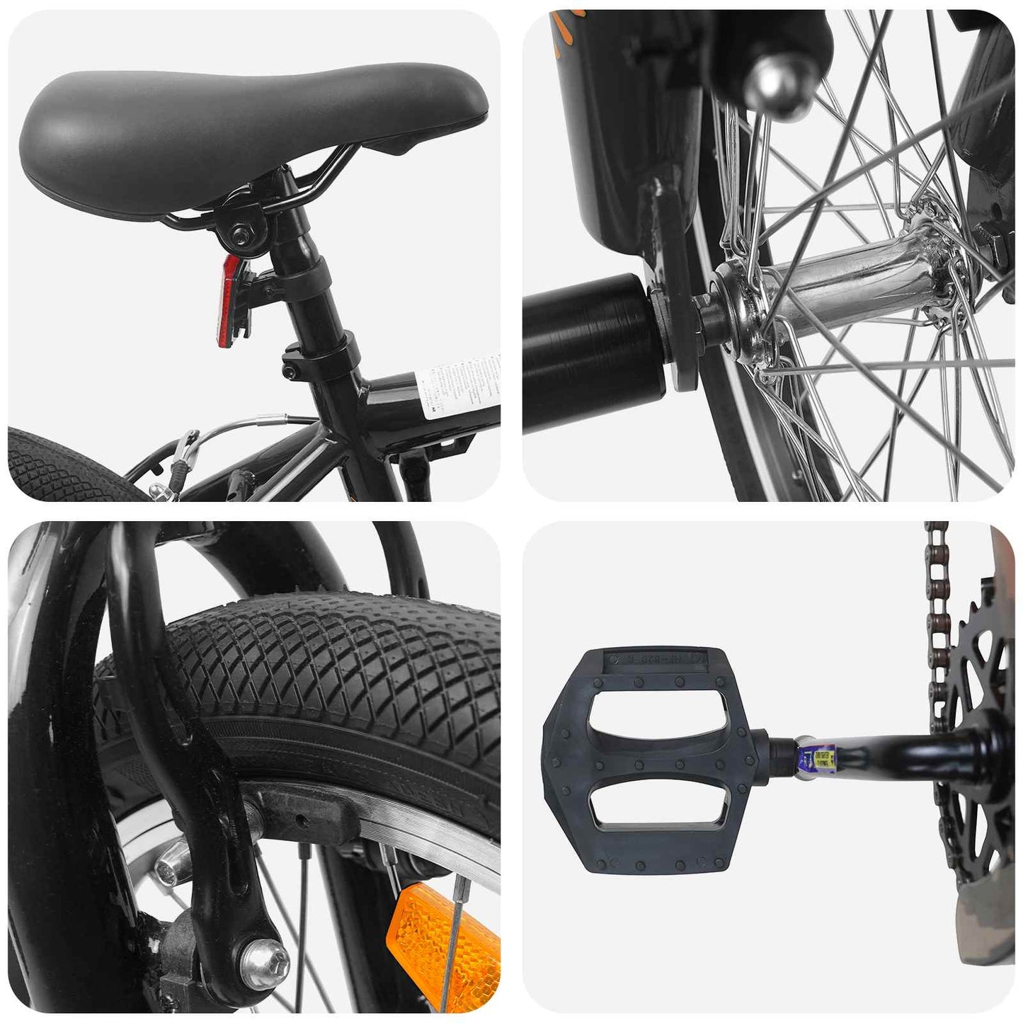 vidaXL BMX Bike 16 Inches for 5-8 Years Old Black