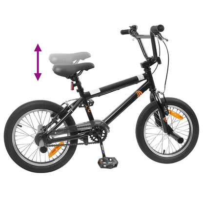 vidaXL BMX Bike 16 Inches for 5-8 Years Old Black