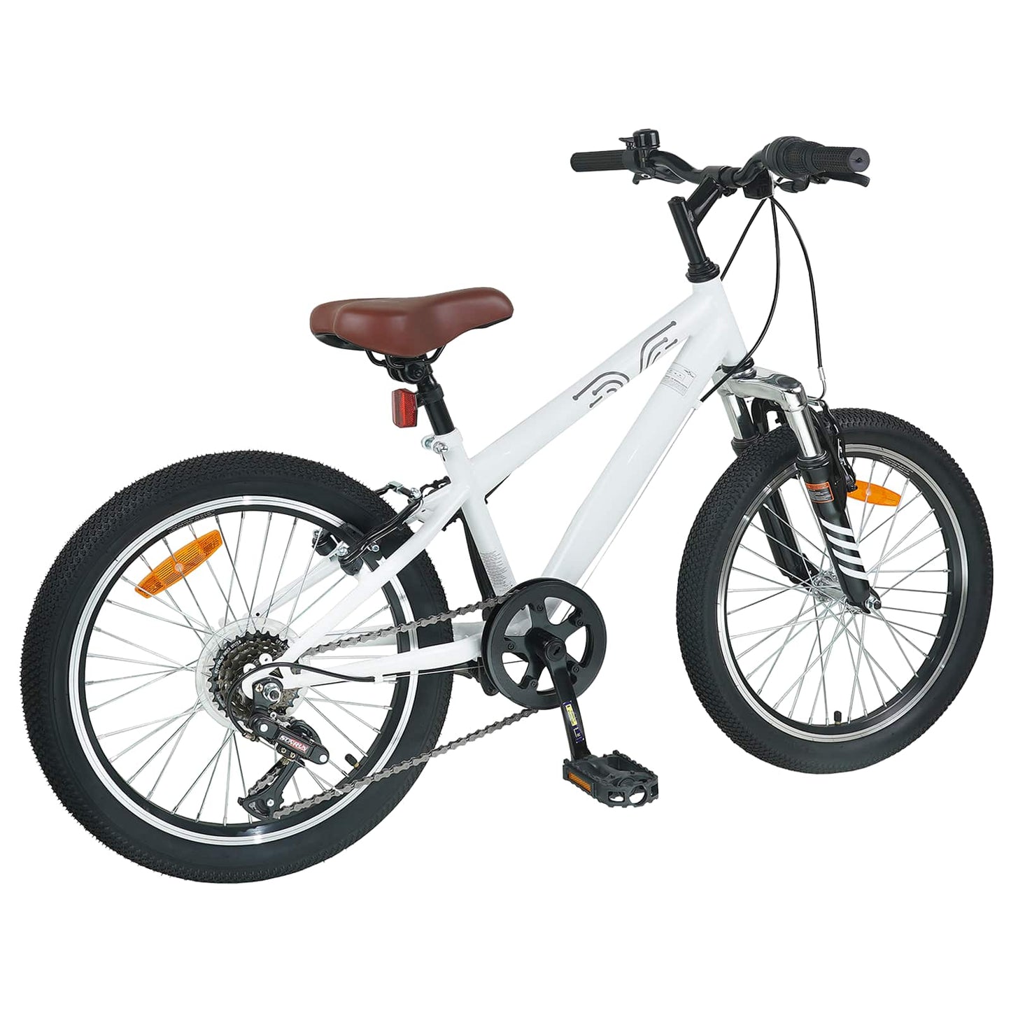 vidaXL Mountain Bike 20 Inches 6-Speed for 5-8 Years Old White