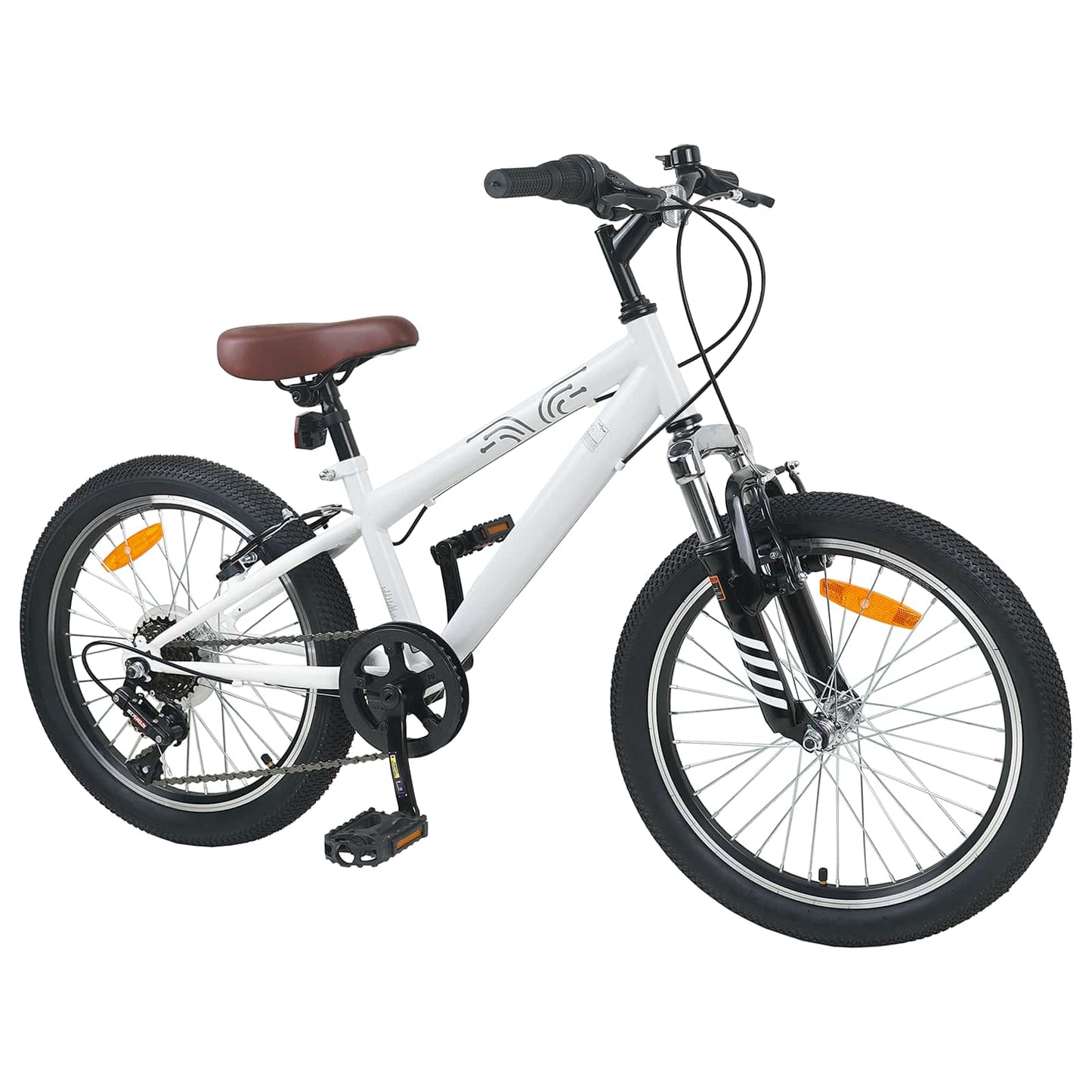 vidaXL Mountain Bike 24 Inches 6-Speed for 8-12 Years Old White