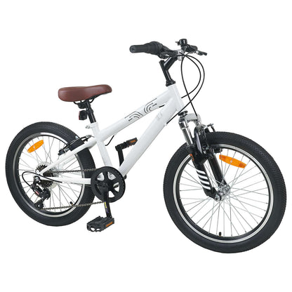 vidaXL Mountain Bike 24 Inches 6-Speed for 8-12 Years Old White
