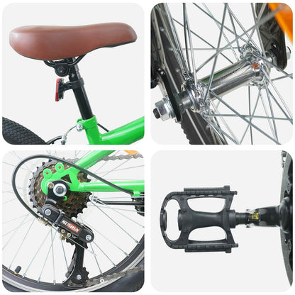 vidaXL Mountain Bike 24 Inches 6-Speed for 8-12 Years Old Green