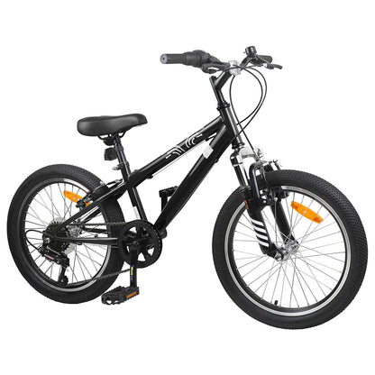 vidaXL Mountain Bike 20 Inches 6-Speed for 5-8 Years Old Black