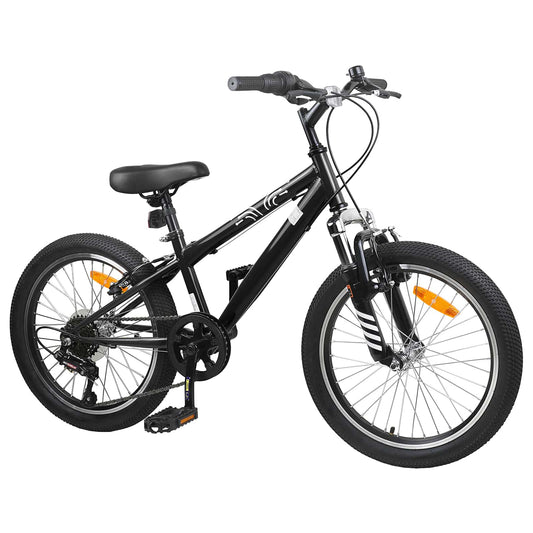 vidaXL Mountain Bike 20 Inches 6-Speed for 5-8 Years Old Black