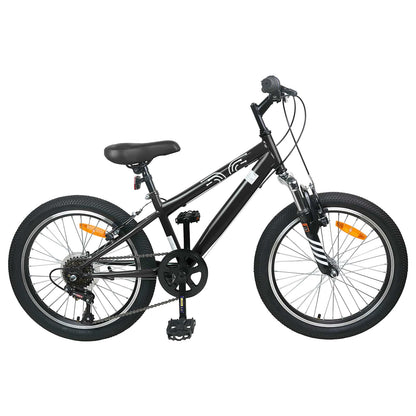 vidaXL Mountain Bike 20 Inches 6-Speed for 5-8 Years Old Black