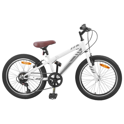 vidaXL Mountain Bike 24'' 6-Speed for 8-12 Years Old White