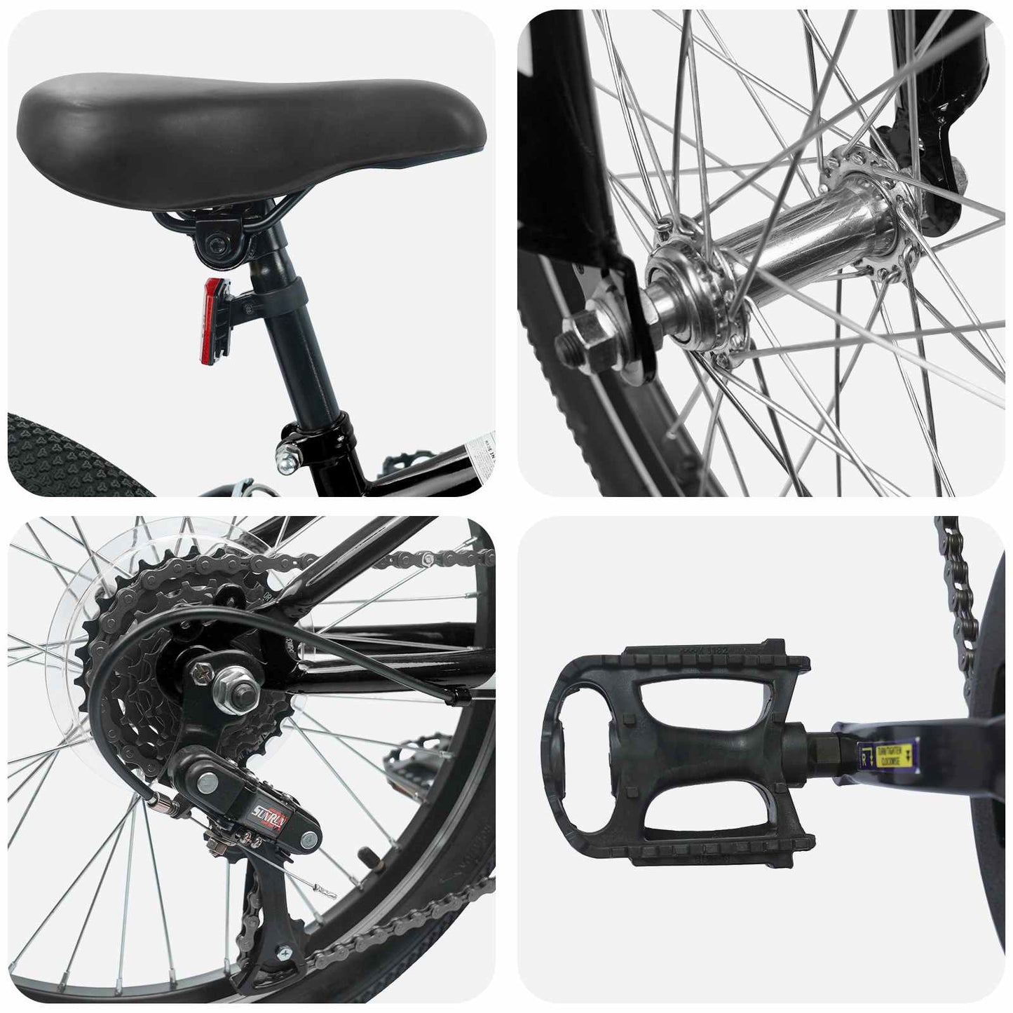 vidaXL Mountain Bike 20'' 6-Speed for 5-8 Years Old Black