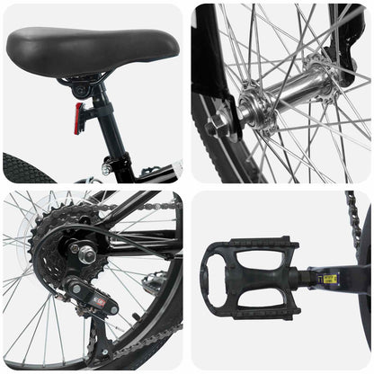 vidaXL Mountain Bike 20'' 6-Speed for 5-8 Years Old Black